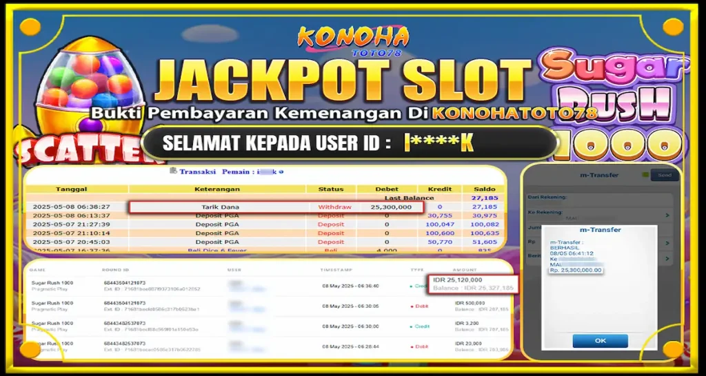 Sugar Rush 1000 Jackpot 25jt di KONOHATOTO78