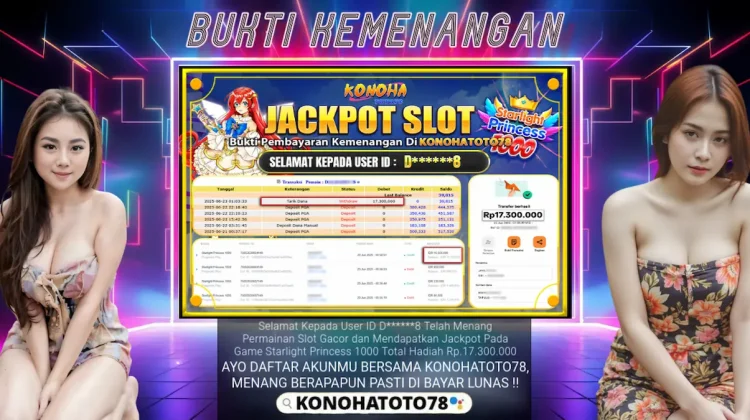 Bukti Otentik! Menang Besar di Konohatoto78, Jackpot Starlight Princess 1000