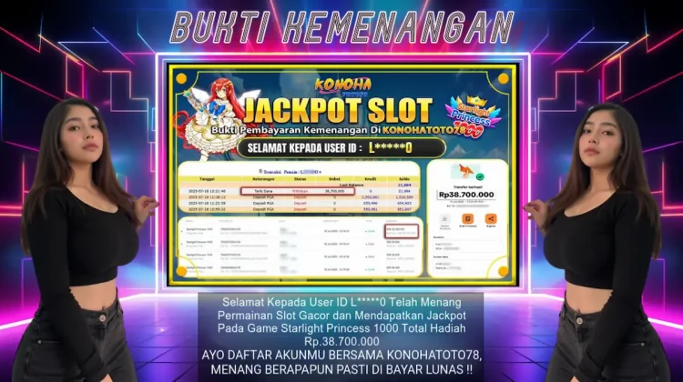 Bukti Menang Starlight Princess 1000 JP 38 Juta di Konohatoto78