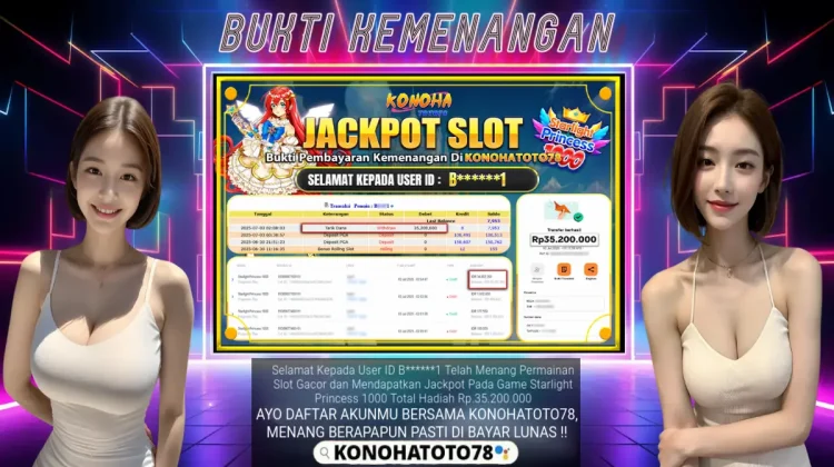 Bukti Pembayaran Slot Online KONOHATOTO78 Rp35,2 Juta